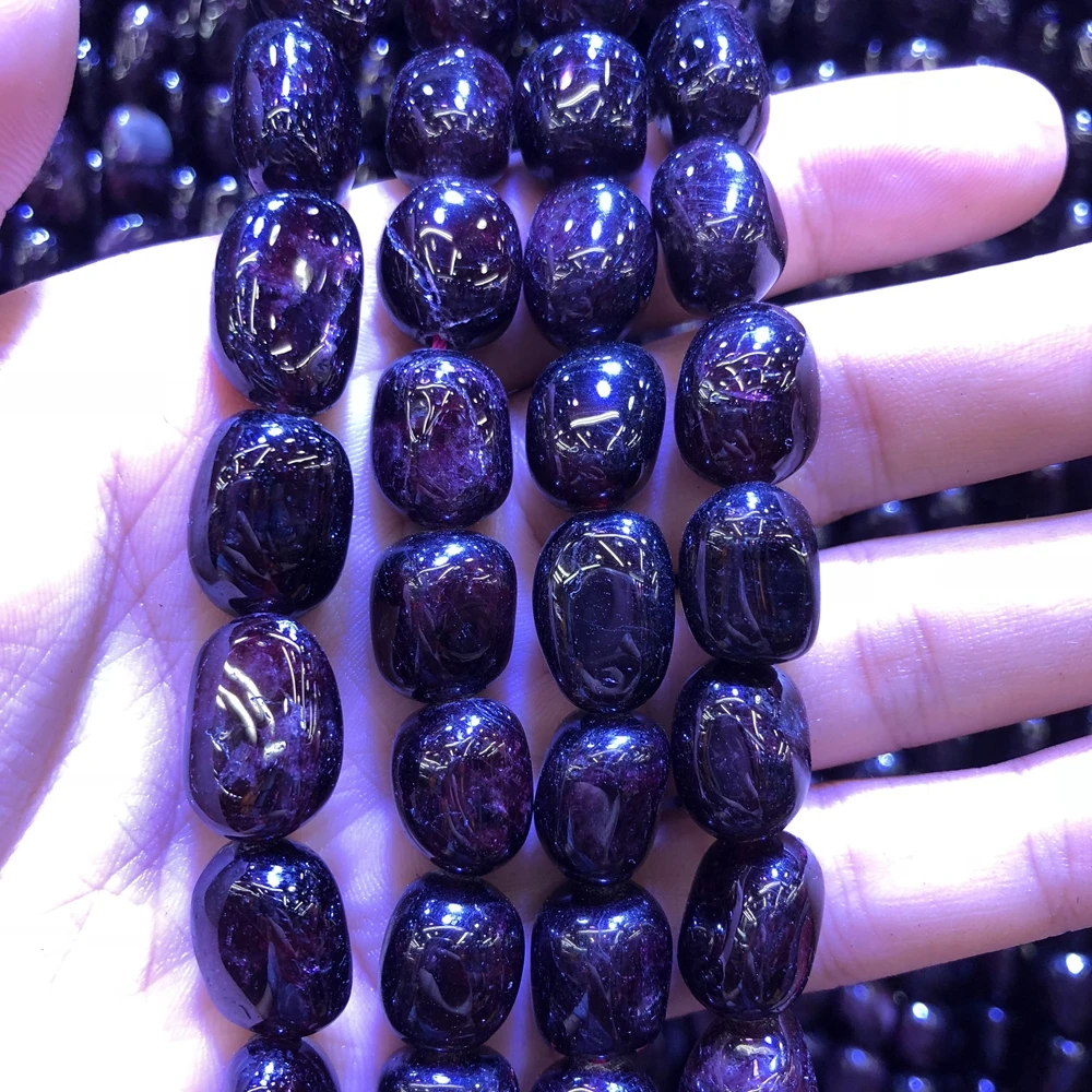 Wholesale 2strings Natural Garnet Gem Stone Polished Nugget Beads,Genuine Gem Jewelry Making Beads,15.5\
