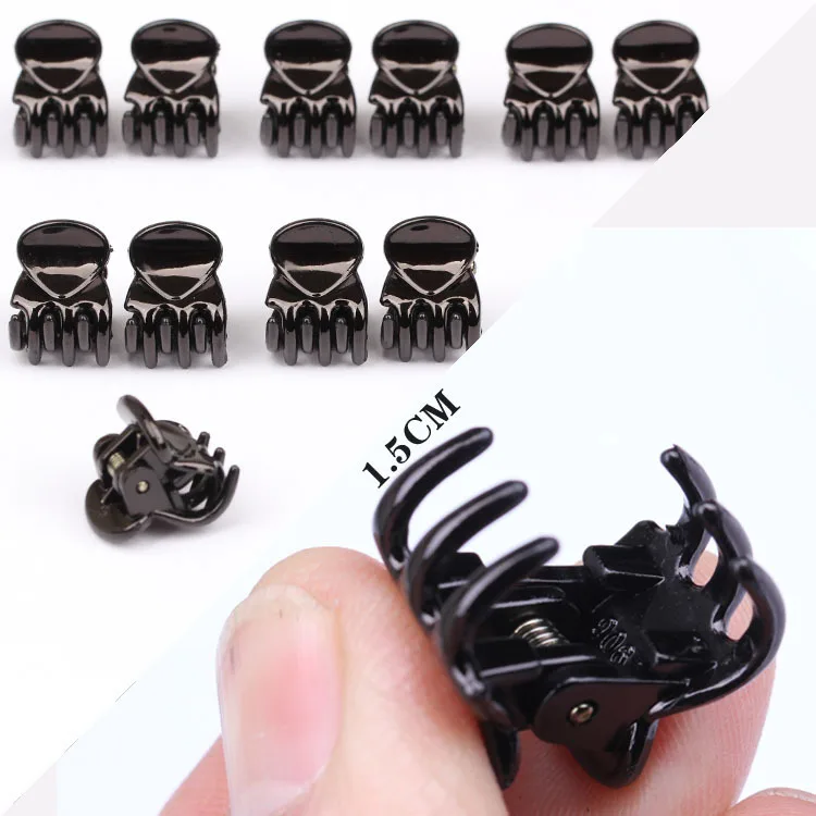 12 pcs/sets Fashion Women Clip Hair claw clip Girls Black Plastic Mini