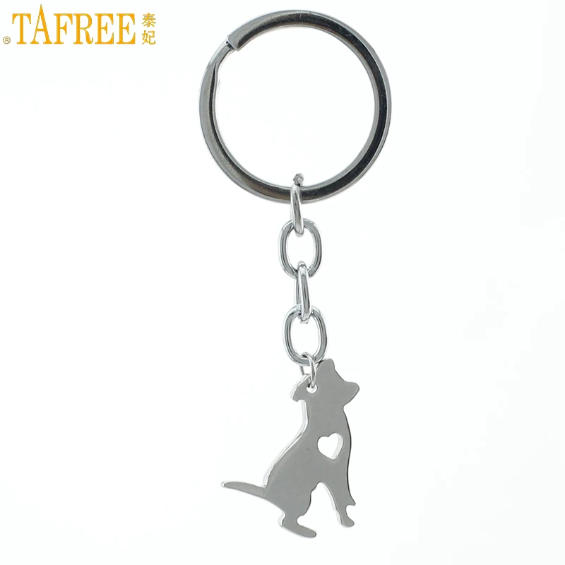 Брелок подвеска TAFREE из нержавеющей стали маленькая цепочка для ключей Podengo Portugueso