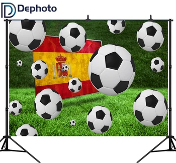 

DePhoto Vinyl Photography Backdrops Soccer National flag Children Birthday Party Newborn Photo Backdrop Studio Background