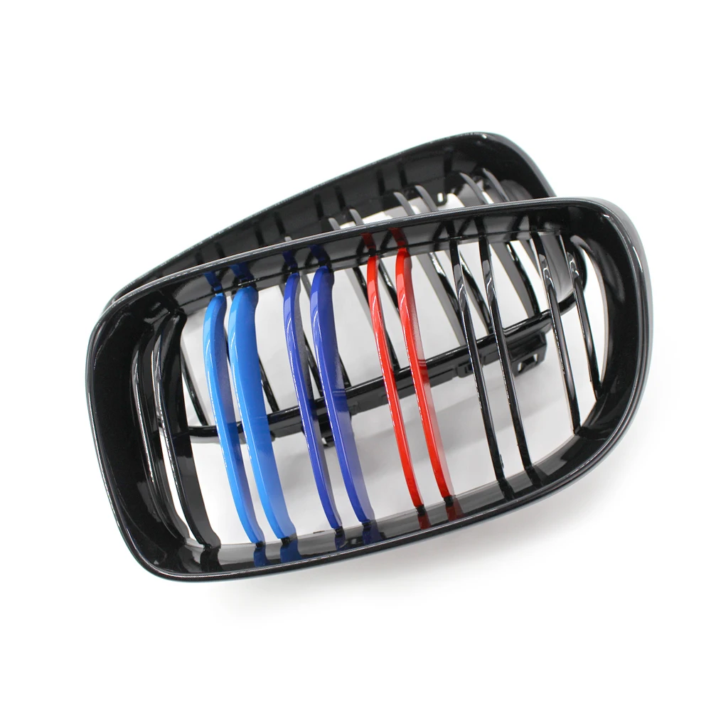 

Front Center Kidney Grilles for BMW E81 E87 120d 120i 130i Gloss Black Mixed Color Grill 2008 2009 2010 2011