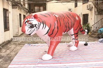 

Free shipping 2m high , 3m length inflatable tiger, inflatable animal cartoon model for advertising