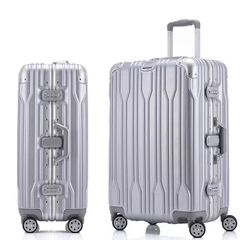 20''24''26''29''Unisex чемодан на колесиках на колесах Carry-on malas де viagem Для женщин и Для мужчин марка тележка чемоданы Путешествия сумка - Цвет: Серебристый