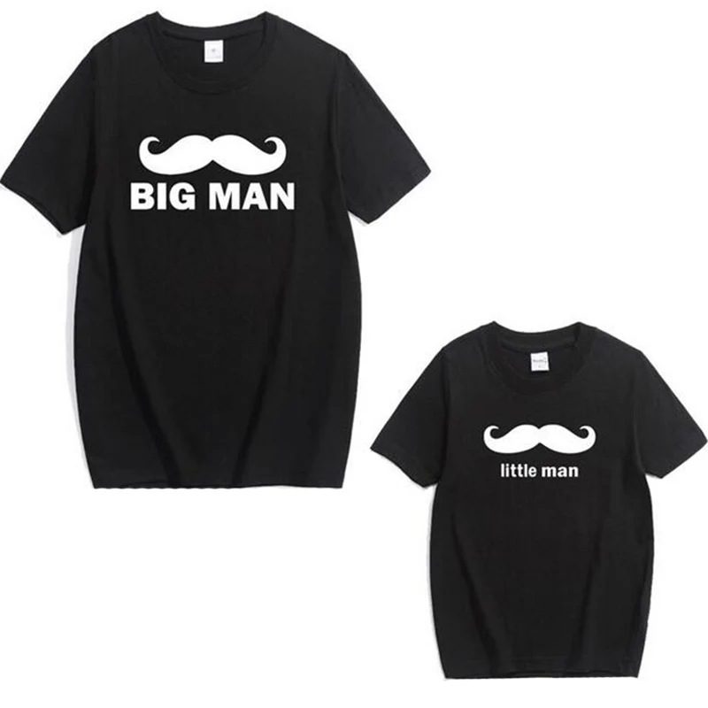 

New Family Look Family Matching Clothes Mustache Print Family T-shirt Big Man Little Man Dad Son Matching Clothes Fashion