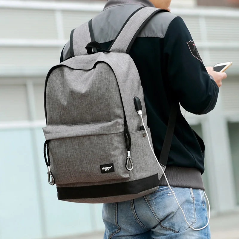 Waterproof Backpack USB 15.6 Inch Laptop Bag Men Women Large Capacity Black Grey Backpacks School Bags Mochila Masculina BP0148 (17)