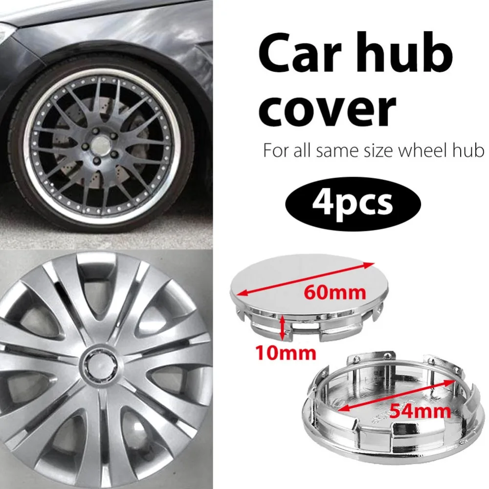 

4Pcs 60/54mm Hub Cap Wheel Hub Cover Premium Car Wheel Cover Automobile Car Styling No Logo Hard Wearing Wheel Center Cap