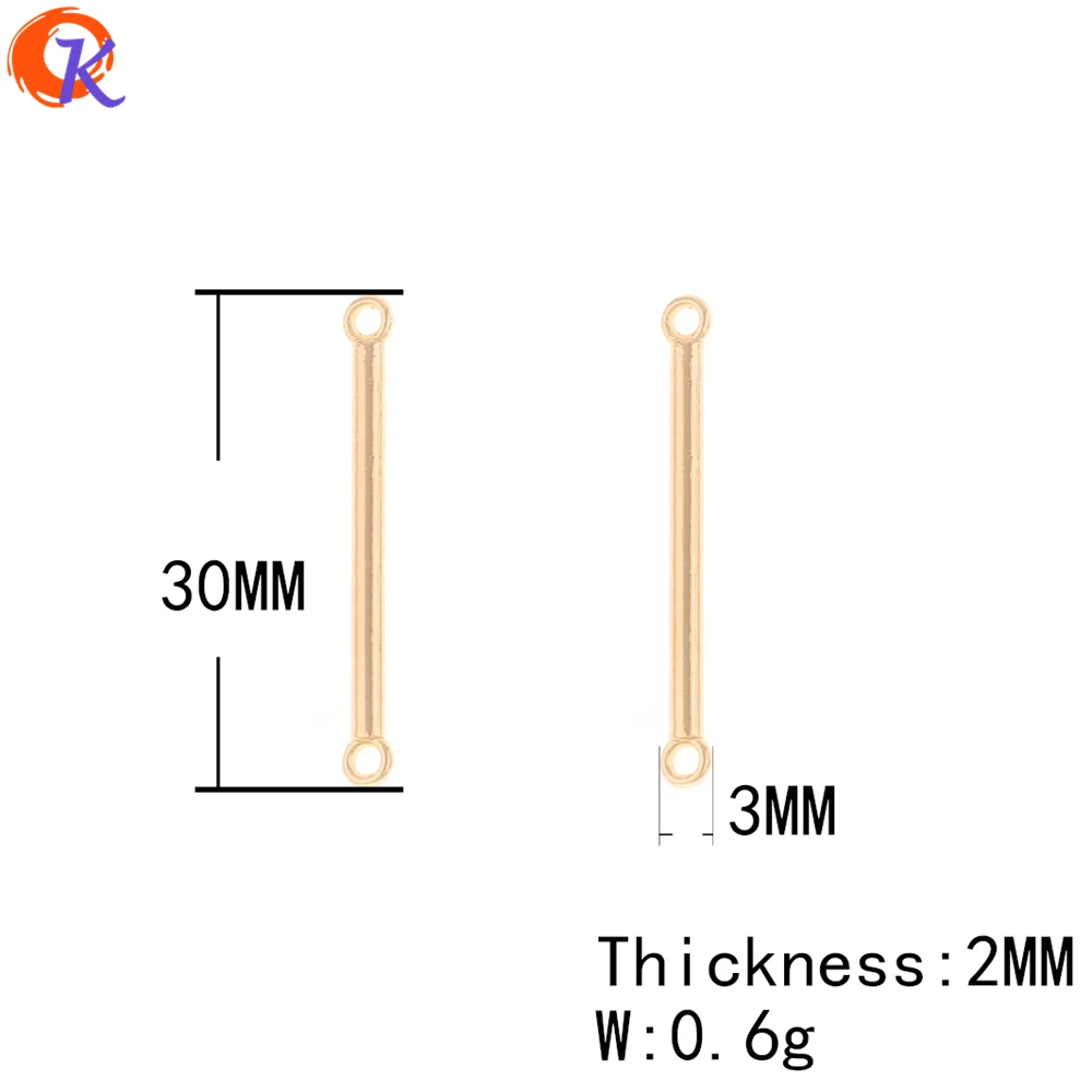 Сердечный дизайн 100 шт ювелирные аксессуары/соединители для сережек/форма палочки/Аксессуары для сережек DIY/ручная работа/фурнитура для сережек - Цвет: 3X30MM Gold