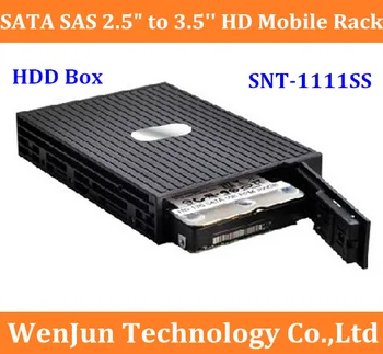 

Free Shipping SNT-1111SS Serial SATA SAS 2.5" to 3.5'' HD Mobile Rack fits 3.5" HDD Convertor for SATA & SAS HDD