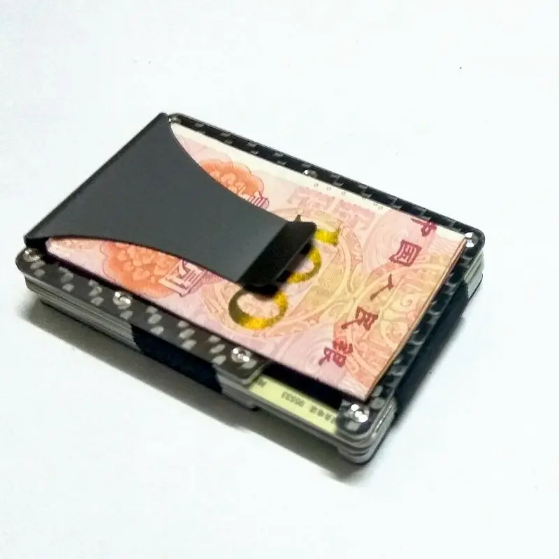 Горячая тонкий карбоновый мини-кошелек RIFD Бизнес ID держатель карты Анти-Вор карты кошельки Porte Carter