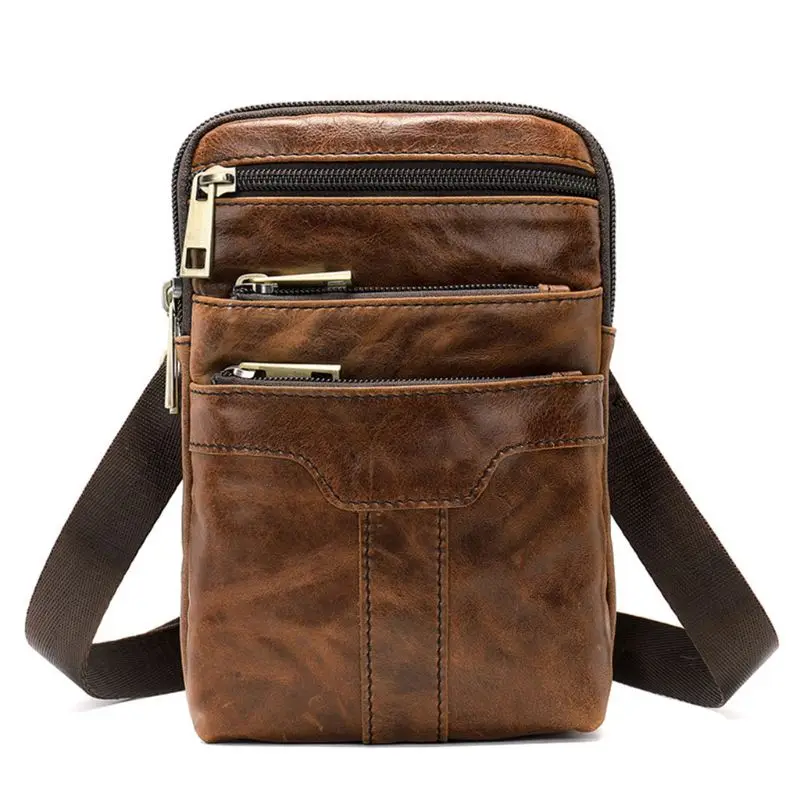 

Men Leather Shoulder Bag Outdoor Travel Messenger Totes Man Crossbody Bags Phone Pouch