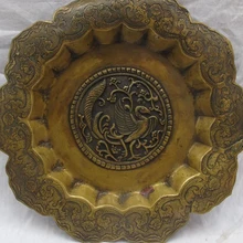 Bi002239 Китайский Королевский Классический Медь Бронза феникс Сверхъестественное Птицы блюдо плиты