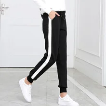 New lady Side White Drawstring bar Straight Wide leg Pants loose Student Casual Trousers Waist Skinny Pants Sideseam Sweatpants New lady Side White Drawstring bar Straight Wide leg Pants loose Student Casual Trousers Waist Skinny Pants Sideseam Sweatpants