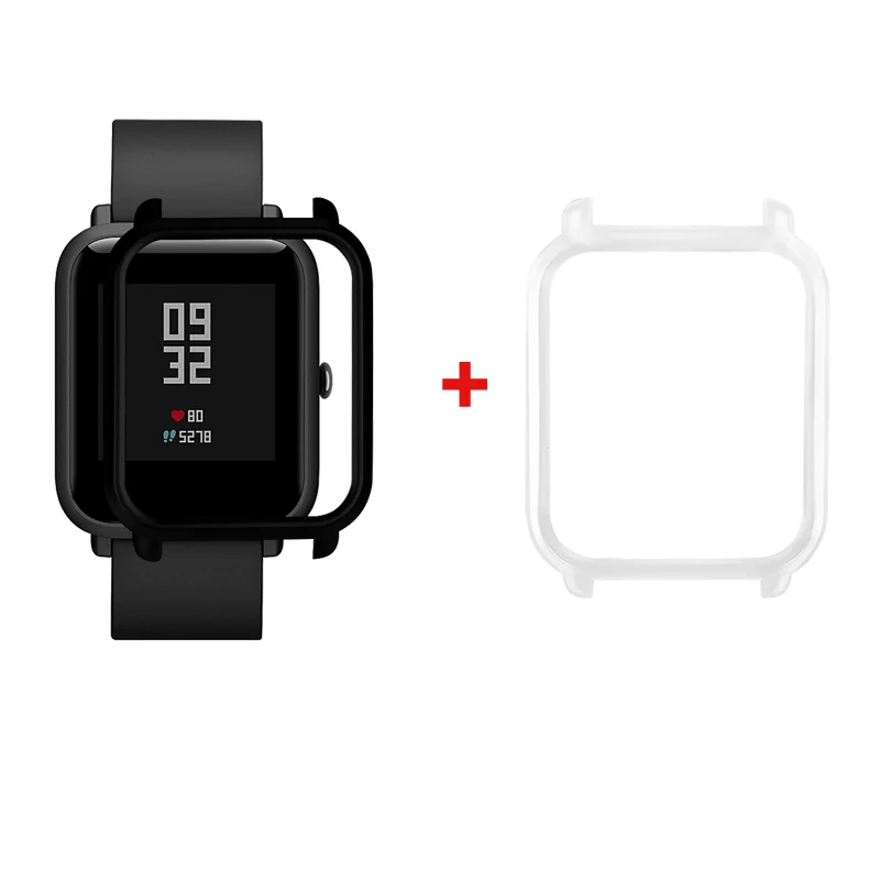 2 шт./упак. разноцветный чехол для Amazfit Bip на молнии Wrong extraction для Xiaomi Huami Amazfit Bip Bit Smartwatch чехол Крышка Amazfit чехол Крышка - Цвет: black and white