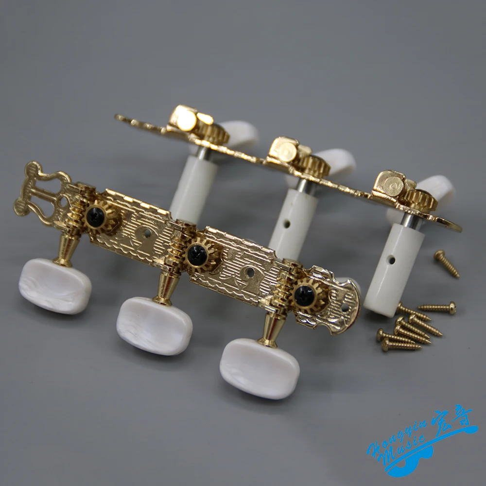2pcs Classical Guitar Tuner Tuning Keys Pegs Machine Heads Silver