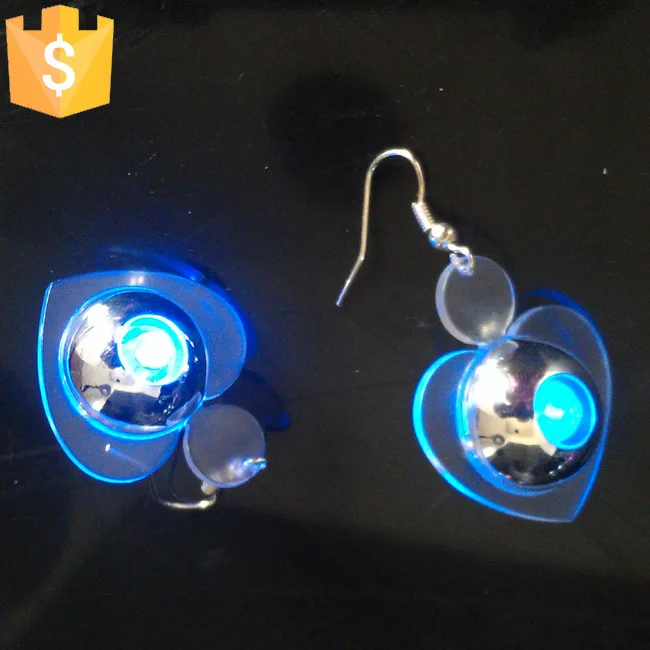 3D Heart Shaped LED Earrings Multi Color Novelty Lights Light up for Wedding Party Event 100pcs/lot | Лампы и освещение