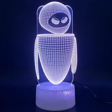 Светодиодный ночник фильм стена E 2 робот Eva рисунок 3d лампа Lampara украшение дома подарок на день рождения для детей Новинка огни