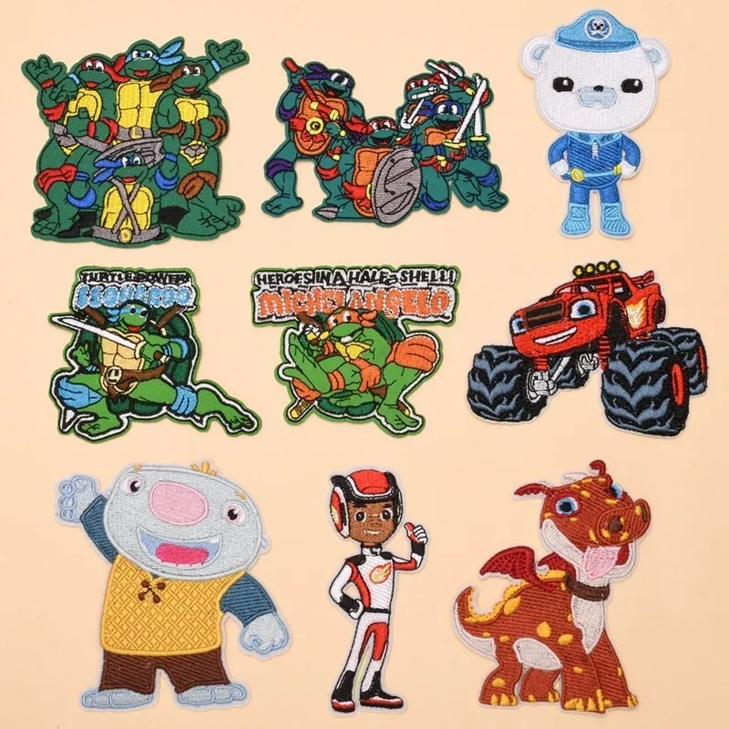 

Teenage Mutant Ninja Turtles iron on patches Cartoon animal Movie TV badge clothing accessories Car Embroidered Sewing Patches