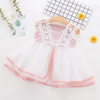

Summer Lovely Toddler Pretty Baby Girls Dress Floral Party Princess Dresses 0-4T Toddler Kids Sleeveless Lace Tulle Sundress