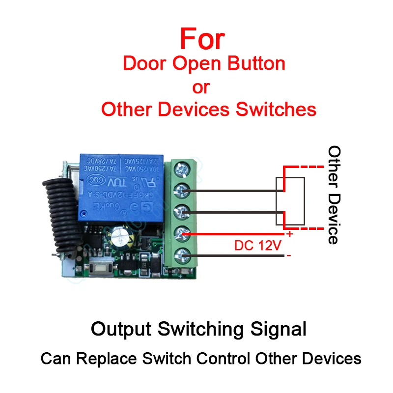 QIACHIP 432Mhz DC 12V 1 CH Electromagnetic Solenoid Valve Power Switch Lock+ Remote Control Switch Latching RF Relay Receiver