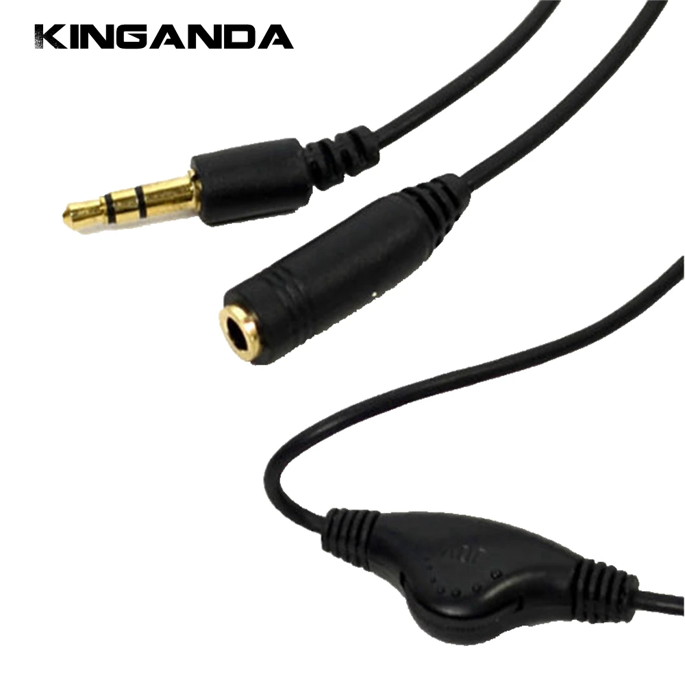 3.5mm Jack To 3.5mm Jack Female Aux Cable With Volume Control Earphone