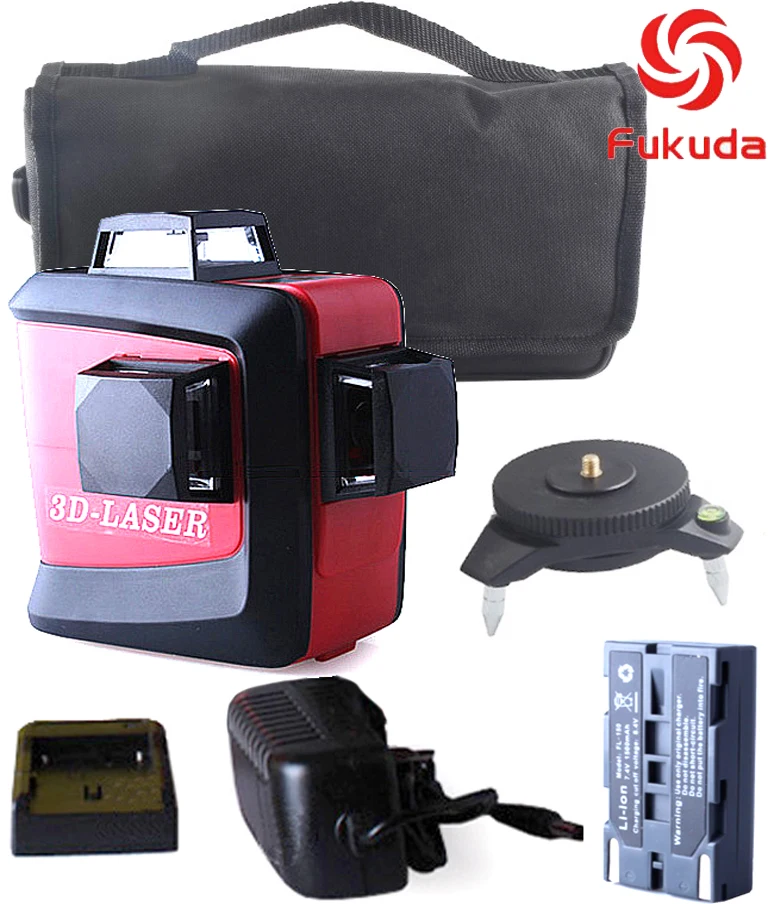 

Fukuda 3D MW-93T 12Lines Laser Level Self-Leveling 360 Horizontal Vertical Cross Super Powerful Red Laser Beam Line