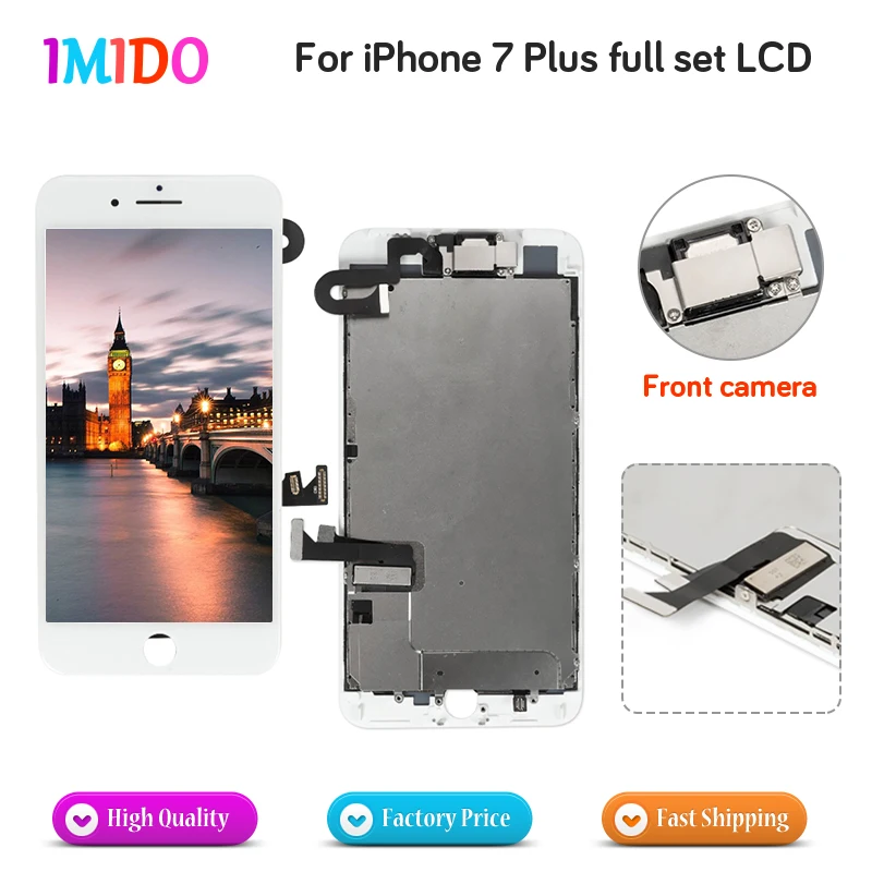 

3PCS Full Set LCD Display For iPhone 7 Plus LCD Display Touch Screen +Front camera Digitizer Assembly Replacement