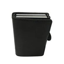 Produit de mode mini portefeuille double titulaire de la carte en cuir de vachette de qualité supérieure 100% véritable qualité noir couleur double portefeuille