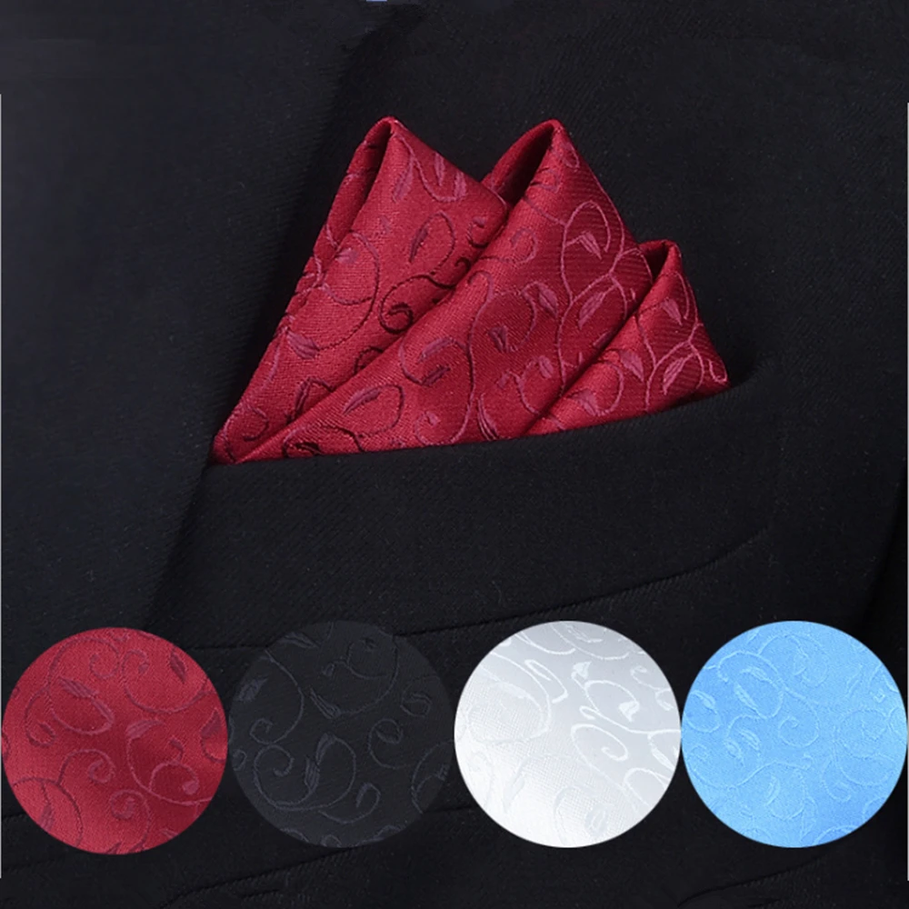 6pcs SHSEJA Luxury Men's Handkerchief Polyester Business Pocket Scarf