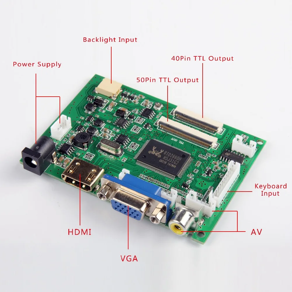 Skylarpu ttl LVDS плата контроллера HDMI VGA 2AV 50PIN для AT070TN90 HDMI VGA вход драйвер платы контроллер для Raspberry Pi