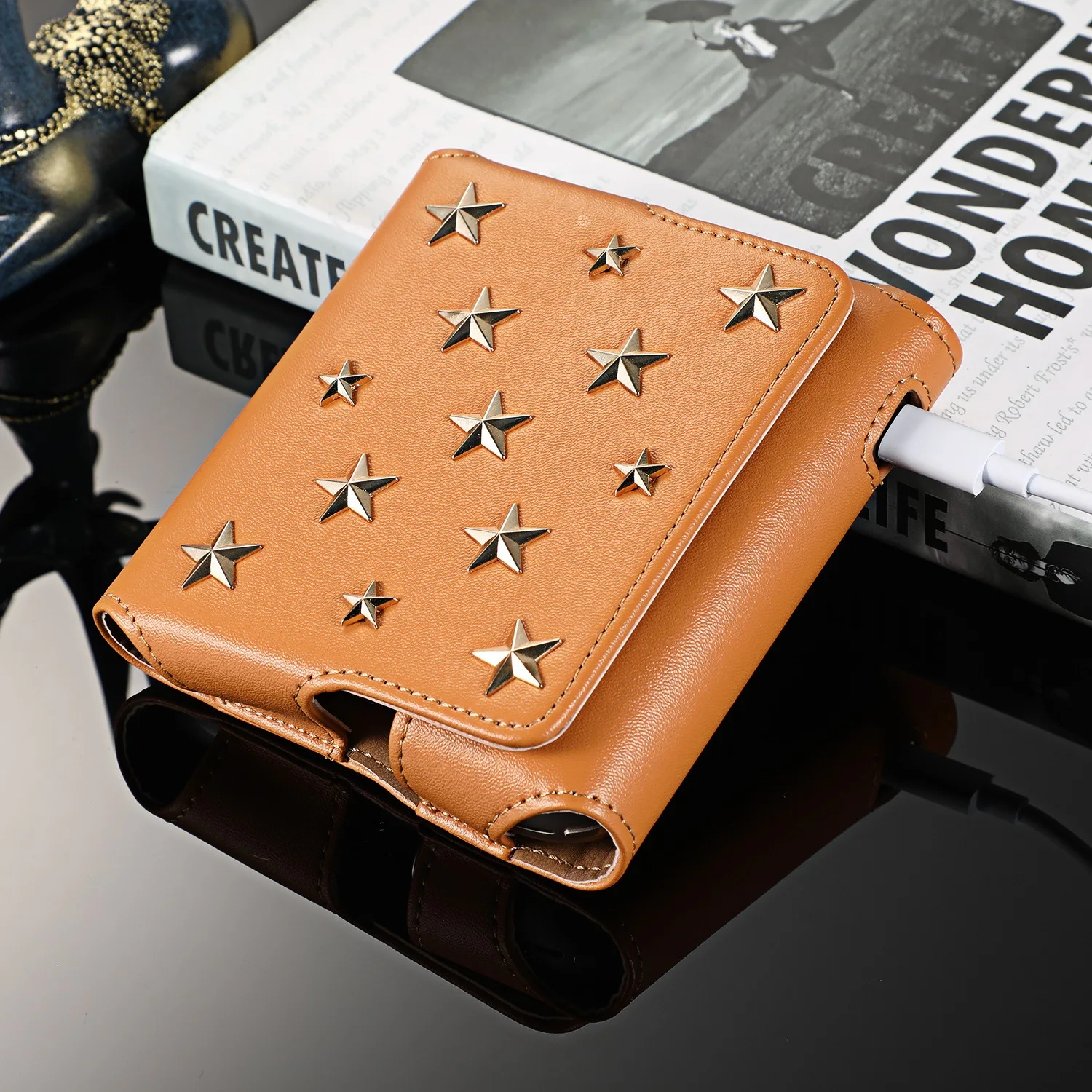 JINXINGCHENG Car Charger for Iqos 3.0 and Star Style Wallet Leather Case Flip Bag for Iqos 3 Cover Magnet Pouch Accessories