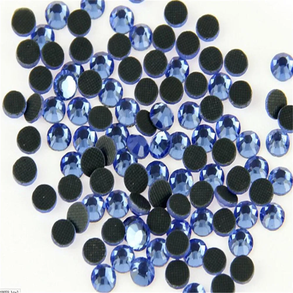 

SS6 SS10 SS16 Lt Sapphire Blue DMC Crystal Rhinestones DIY Loose Glue HotFix Crystal Rhinestone Iron-on For Garment Decoration