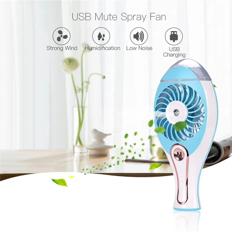 

Portable Handhold Water Mist Fan 2 In1 Function Powerful Fan Mini Outdoor Water Cooling Spray Humidifier Fans Humidification Fan