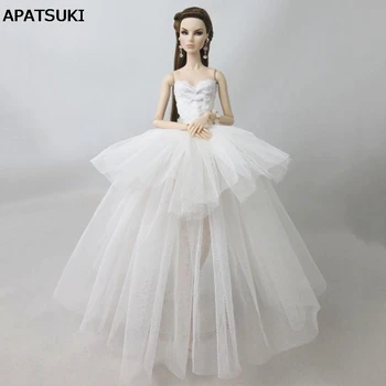 

Pure White Fashion Clothes For Barbie Doll Dress Multi-layer Wedding Dresses For 1/6 Doll Accessories Outfits