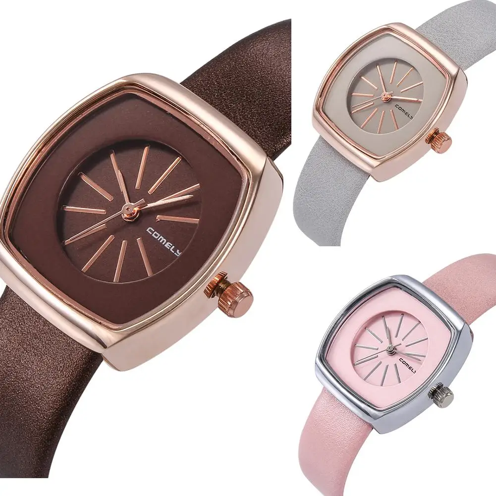 Мода Tonneau циферблат Для женщин часы Масштаб Кварц Водонепроницаемый вечерние офисные наручные часы Femme часы 2018