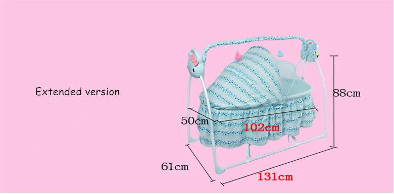 Электрический детская кровать складная Расширенный гнездо для новорожденных Детская кроватка с москитной сеткой Smart Remote Управление