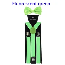 Hot Sale Solid Color Man's Belt Bowtie Set Men Women Suspenders Polyester Y-Back Braces Multi-color Bow Tie Adjustable Elastic