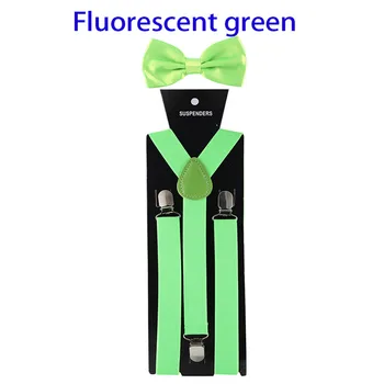 

Hot Sale Solid Color Man's Belt Bowtie Set Men Women Suspenders Polyester Y-Back Braces Multi-color Bow Tie Adjustable Elastic