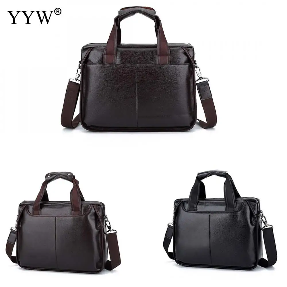 

YYW Pu Leather Men'S Executive Briefcase Business Male Tote Bag Brown Black Portfolio Bags For Men Case For Documents Bolsos