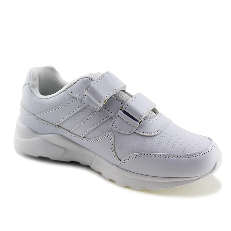 JABASIC Kids School Uniform Sneaker 2018 Children Outdoor Sports Shoe PU Hook & Loop Boys Shoes Breathable Soft Running Shoe