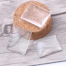 Onwear 20 pcs 25x30mm retângulo transparente claro cabochão de vidro plano de volta descobertas jóias diy