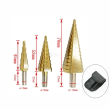 3pcs/lot 4-12/20/32mm HSS Steel Drill Bit Large Step Cone Titanium Coated Metal Cutter Tool Set With Pouch 3pcs/lot 4-12/20/32mm HSS Steel Drill Bit Large Step Cone Titanium Coated Metal Cutter Tool Set With Pouch