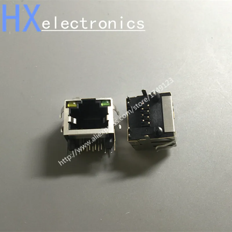 

Free shipping 10PCS/LOT With light | shrapnel RJ45 socket LED network interface / cable network socket / 8P8C crystal head