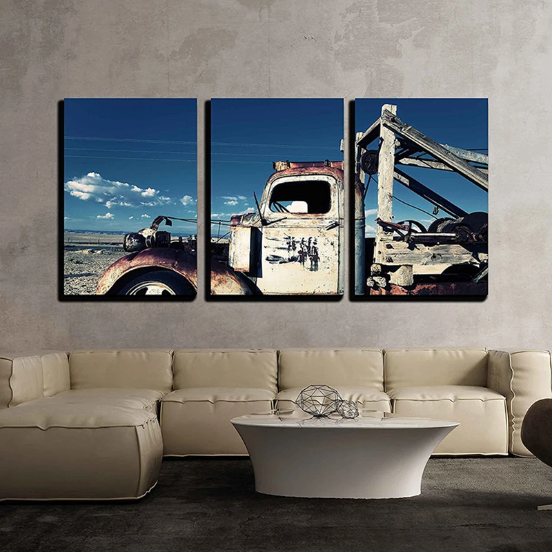 

Old Truck Out The Field Embroidery Painting Full Round Diamond Painting Embroidery Cross Stitch Needlework Handmade Wall Decor