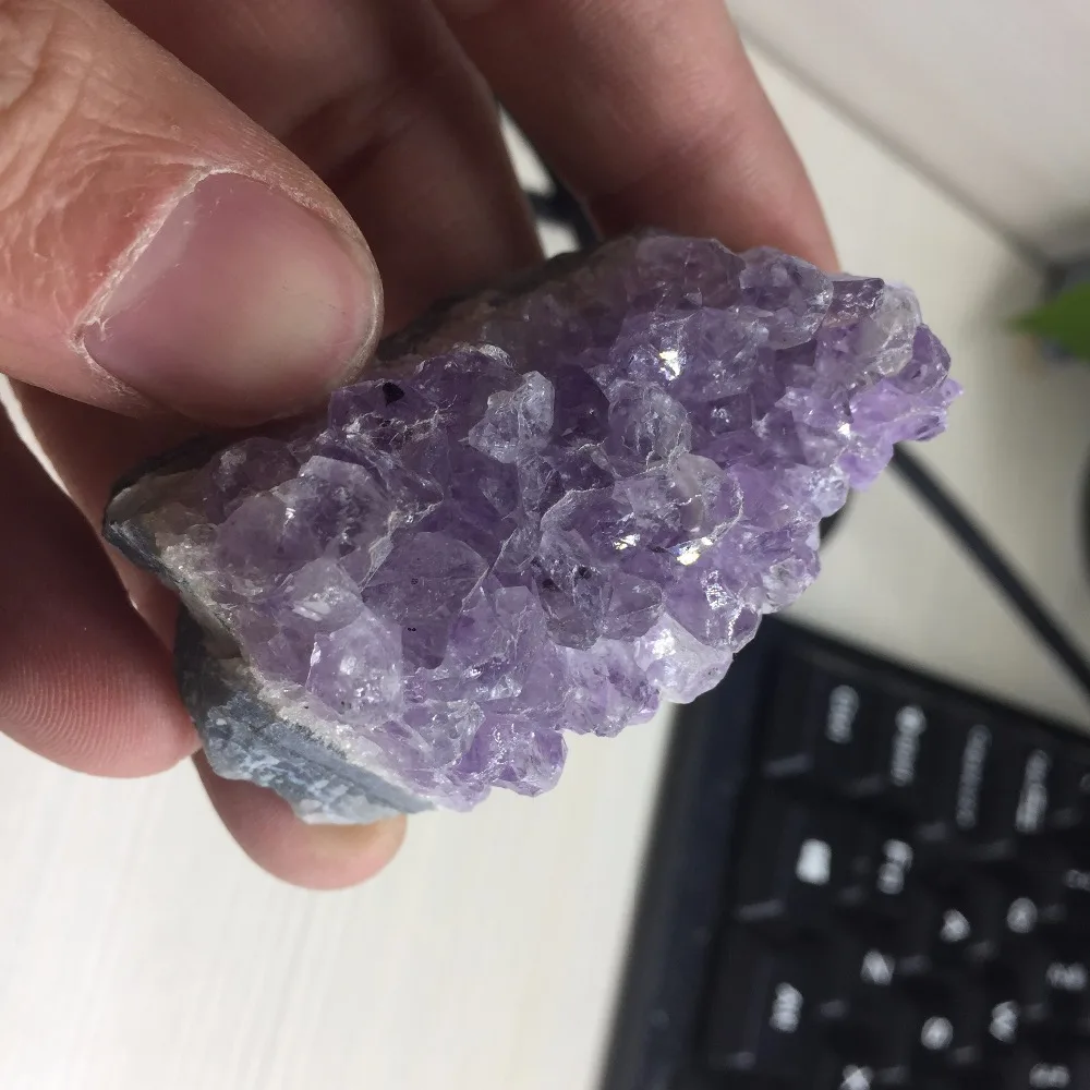 Небольшой кристалл Gift 65g целебный Аметист кластер с лечебным действием образцы