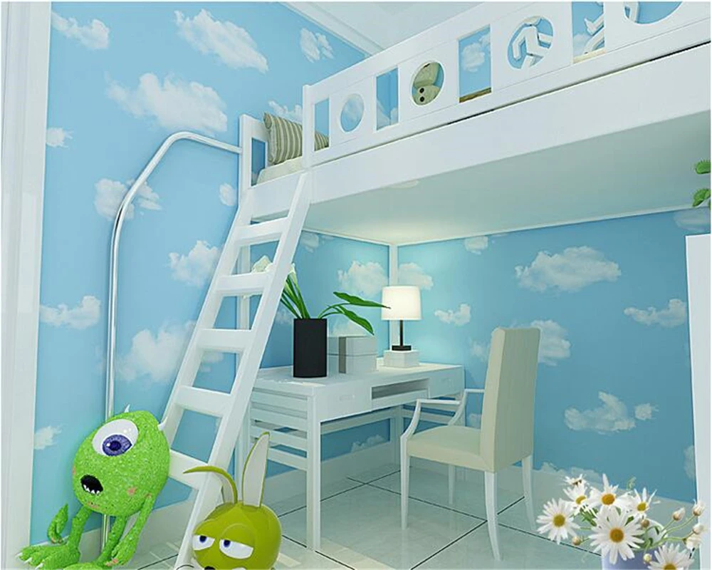 Beibehang Indah Mode Hijau Nonwoven Wallpaper Kamar Anak Anak Kartun