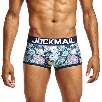 

AIIOU Sexy Men Nylon Flower Print Underwear Sexy Underpants Summer Sleepwear High Quality Man Underwear Boyfriend Boxer Shorts