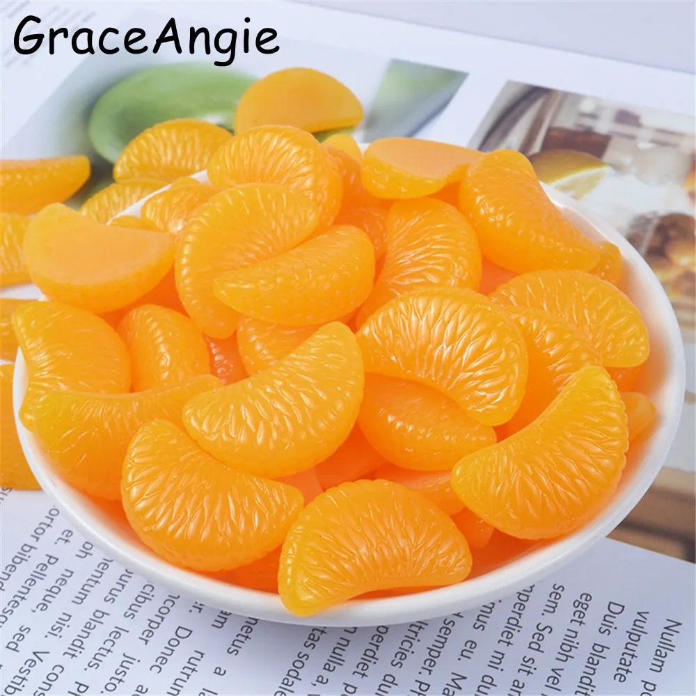 

GraceAngie 20pcs Imitation Fruits Orange disc Resin Accessories Cute Charms Decoration Ornament DIY Earring Jewelry Finding