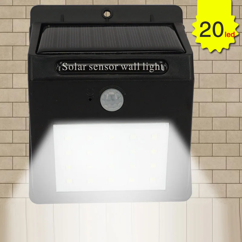 

solar led outdoor 20LED solar light motion sensor Wall lamp waterproof outdoor Garden street wall night light security led lamp