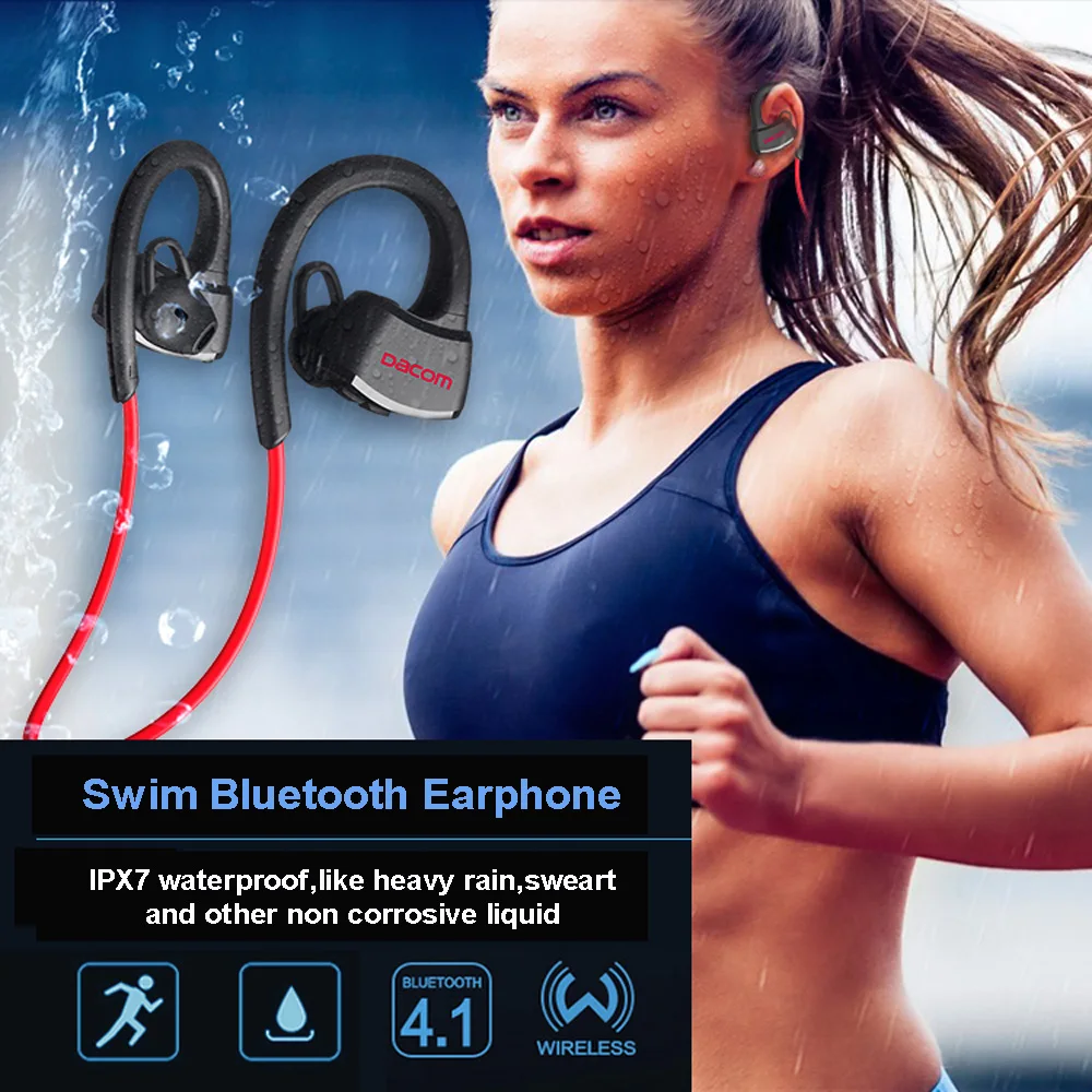 

Dacom P10 Bluetooth Headset IPX7 Waterproof Wireless Sport Running Headphone Stereo Music Earphone Headsfree W/mic For Swimming