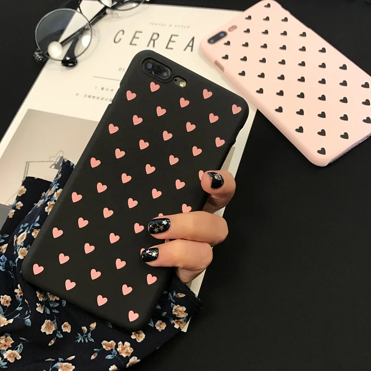 Милый чехол love heart Pohne для iphone x 6 6s 7 7s Модный в стиле девушки задняя крышка